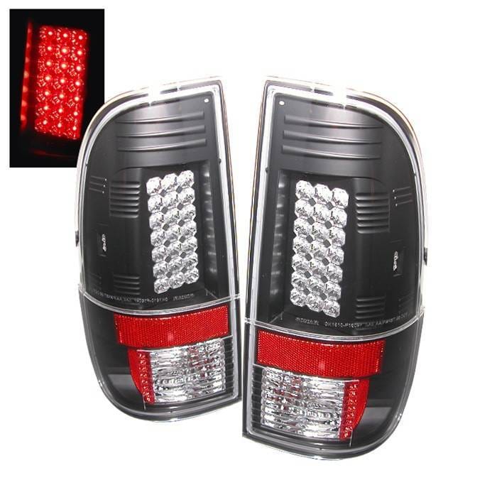 Ford F250 Superduty Spyder LED Taillights - Black - 111-FS07-LED-BK