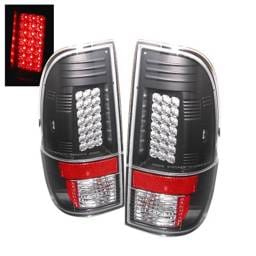 Ford F550 Spyder LED Taillights - Black - 111-FS07-LED-BK