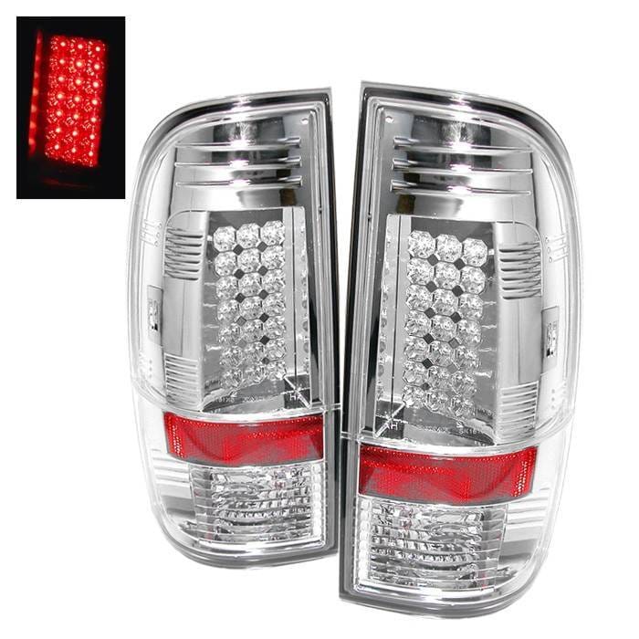 Ford F250 Superduty Spyder LED Taillights - Chrome - 111-FS07-LED-C