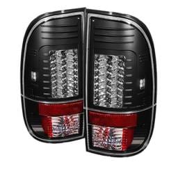 Ford F450 Spyder Version 2 LED Taillights - Black - 111-FS07-LED-G2-BK
