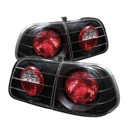 Honda Civic 4DR Spyder Euro Style Taillights - Black - 111-HC99-4D-BK