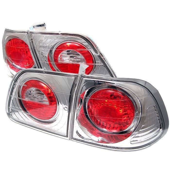 Honda Civic 4DR Spyder Euro Style Taillights - Chrome - 111-HC99-4D-C