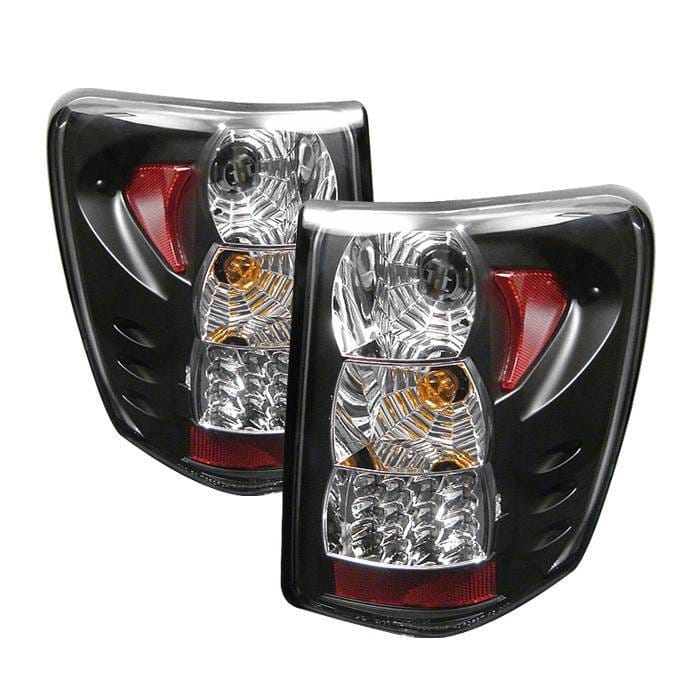 Jeep Grand Cherokee Spyder LED Taillights Version 2 - Black - 111-JGC99-LED-BK-G2