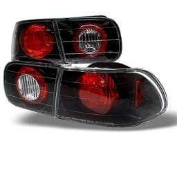 Honda Civic 2DR & 4DR Spyder Euro Style Taillights - Black - 111-HC92-24D-BK