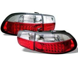 Honda Civic 2DR & 4DR Spyder LED Taillights - Red Clear - 111-HC92-24D-LED-RC