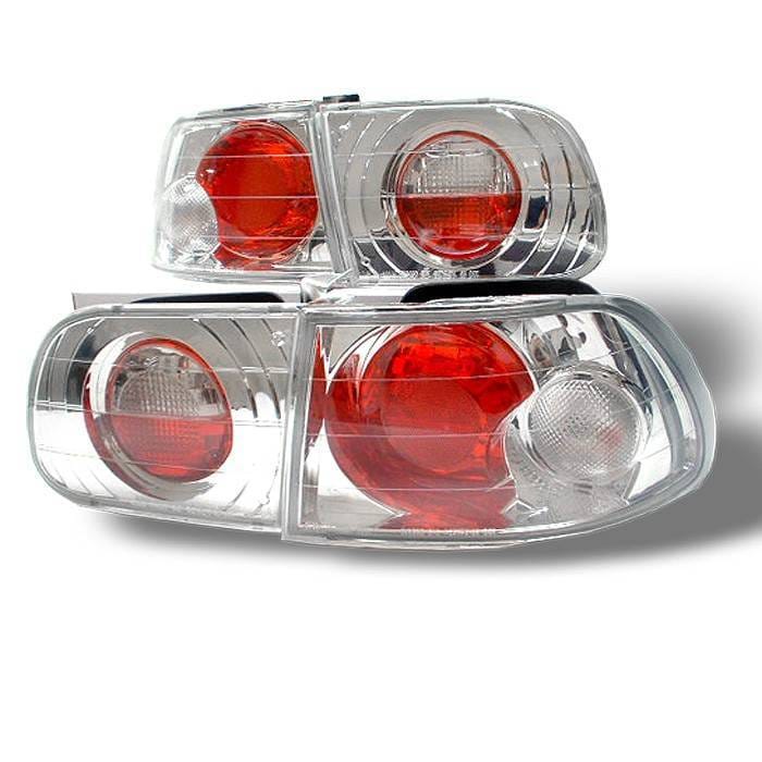 Honda Civic HB Spyder Euro Style Taillights - Chrome - 111-HC92-3D-C