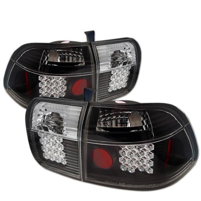 Honda Civic 4DR Spyder LED Taillights - Black - 111-HC96-4D-LED-BK