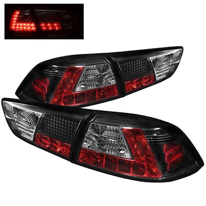 Mitsubishi Lancer Spyder LED Taillights - Black - 111-MITEVO1008-LED-BK