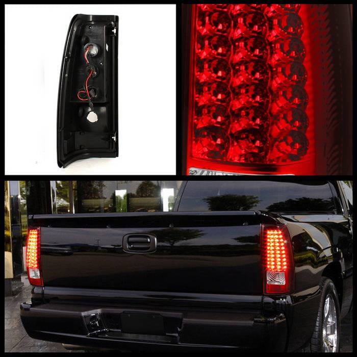GMC Sierra Spyder LED Taillights - Red Clear - ALT-ON-CS03-LED-RC thumbnail 2