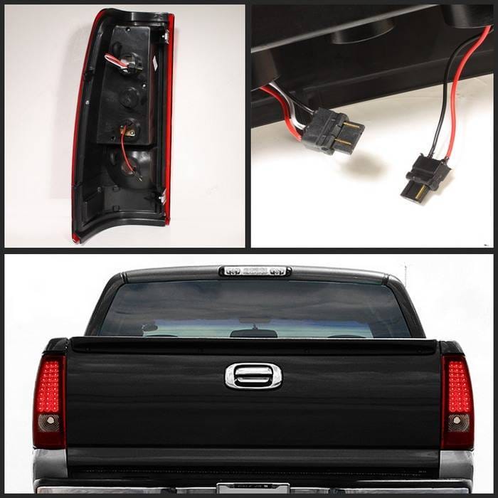 GMC Sierra Spyder LED Taillights - Red Clear - ALT-ON-CS99-LED-RC thumbnail 2