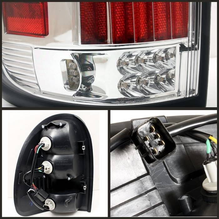 Chrysler Town Country Spyder LED Taillights - Chrome - ALT-ON-DC96-LED-C thumbnail 2