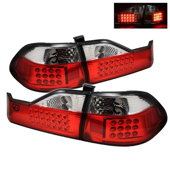 Honda Accord 4DR Spyder LED Taillights - Red Clear - ALT-ON-HA98-LED-RC
