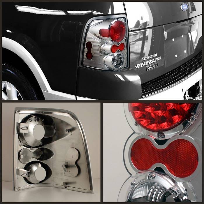 Ford Explorer Spyder Euro Style Taillights - Chrome - ALT-ON-FEXP02-C thumbnail 2