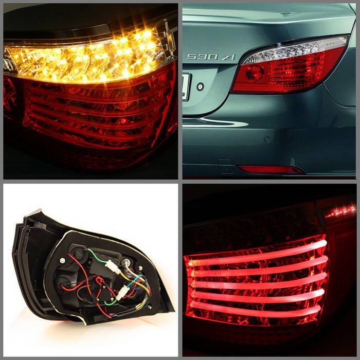 BMW 5 Series Spyder LED Taillights - Red Clear - ALT-YD-BE6004-LED-RC thumbnail 2