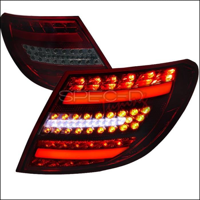 Mercedes-Benz C Class Spec-D LED Taillights - Red & Smoke - LT-BW20408RGLED-APC