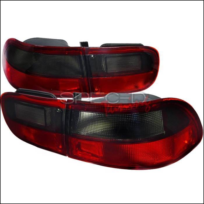 Honda Civic 2DR & 4DR Spec-D Taillights - Red & Smoke - LT-CV92RG-RS