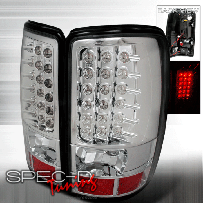 GMC Denali Spec-D LED Taillights - Chrome - LT-DEN00CLED-TM