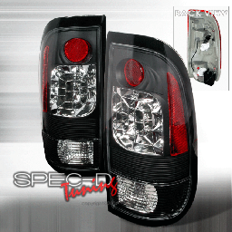 Ford F350 Spec-D LED Taillights - Black - LT-F15097JMLED-KS