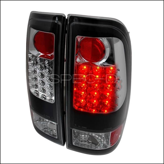 Ford F250 Spec-D LED Taillights - Black - LT-F15097JMLED-TM