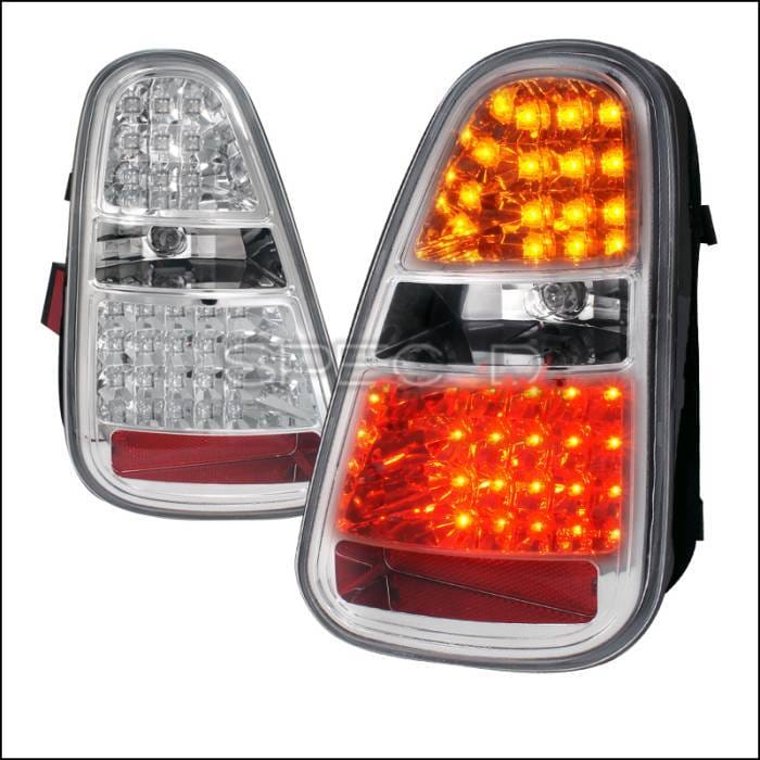 Mini Cooper Spec-D LED Taillights - Chrome Housing - LT-MINI06CLED-TM