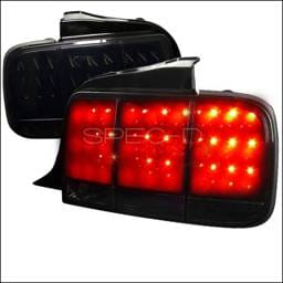 Ford Mustang Spec-D LED Taillights Glossy - Black Housing with Smoke Lens - LT-MST05BBLED-SQ-TM