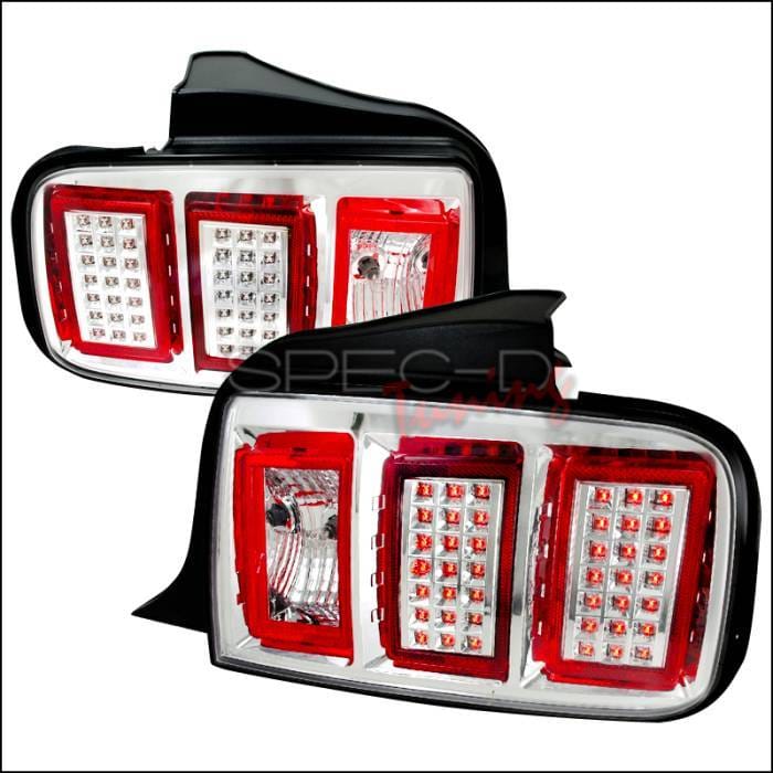 Ford Mustang Spec-D LED Taillights - Chrome - LT-MST05CLED-DP