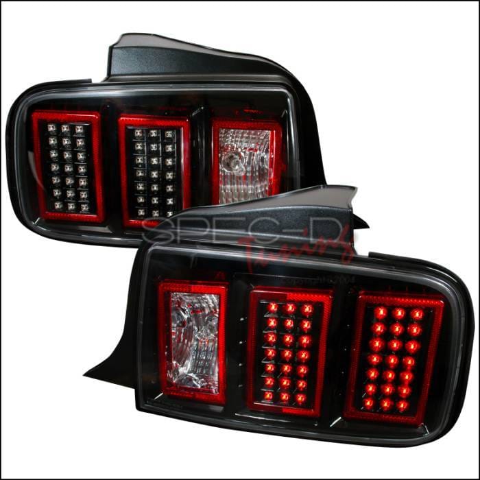 Ford Mustang Spec-D LED Taillights - Black - LT-MST05JMLED-DP