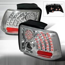 Ford Mustang Spec-D LED Taillights - Chrome with Clear Lens - LT-MST99CCLED-WJ