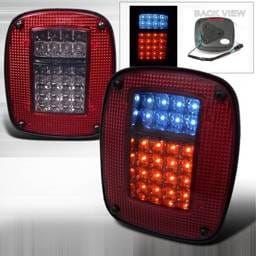Jeep Wrangler Spec-D LED Taillights - Red & Smoke - LT-WRG87RGLED-APC