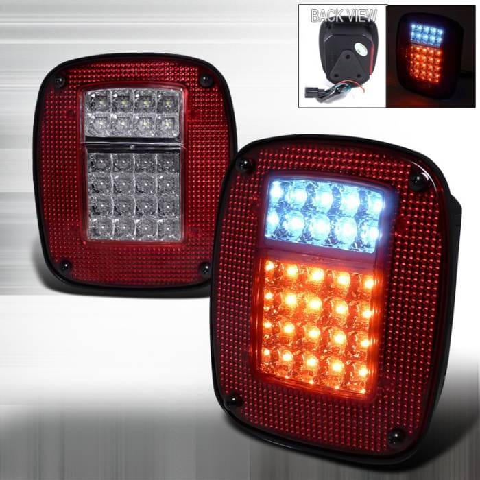 Jeep Wrangler Spec-D LED Taillights - Red - LT-WRG87RLED-APC