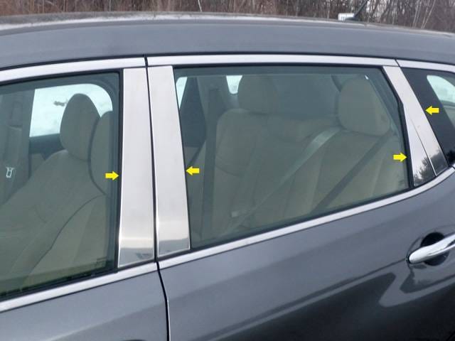 Fits Nissan ROGUE 4dr QAA Stainless 8pcs Pillar Trim PP14537