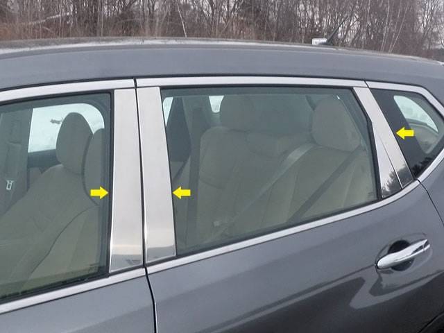 Fits Nissan ROGUE 4dr QAA Stainless 6pcs Pillar Trim PP14536