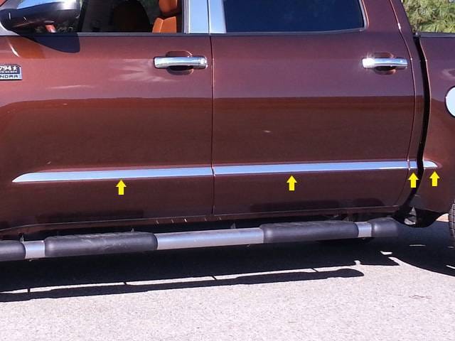 TOYOTA TUNDRA Crew Max, 5.5' bed QAA Stainless 8pcs Molding Insert MI14145