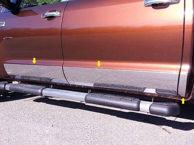 TOYOTA TUNDRA Crew Max QAA Stainless 6pcs Rocker Panel Trim TH14145