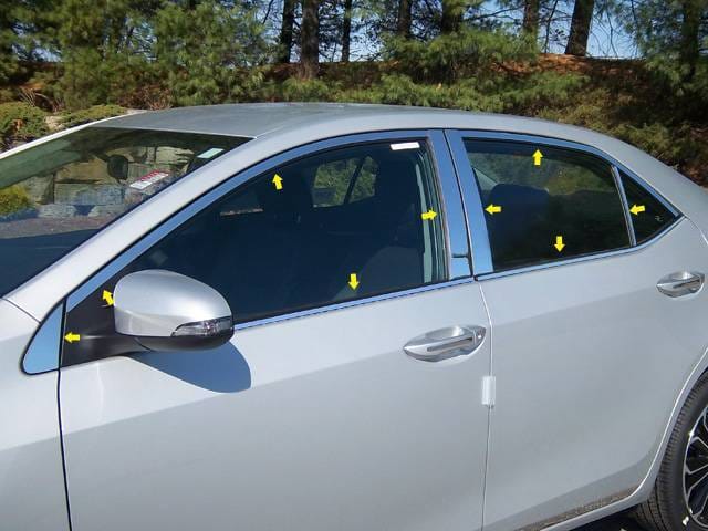 TOYOTA COROLLA 4dr QAA Stainless 18pcs Window Accent Package WP14112
