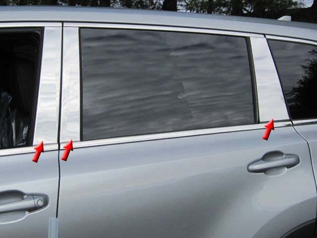 TOYOTA HIGHLANDER 4dr QAA Stainless 6pcs Pillar Trim PP14111