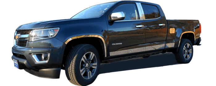 CHEVROLET COLORADO 2/4dr QAA Stainless 4pcs Wheel Well Accent WQ55150 thumbnail 2