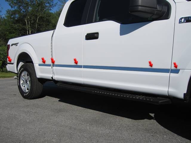 FORD F-150 Super Cab, 6.5' bed QAA Stainless 12pcs Molding Insert MI55302