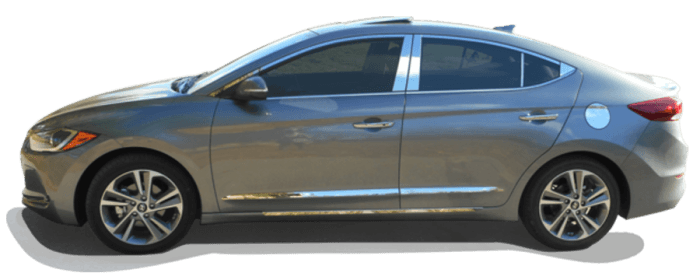 Fits Hyundai ELANTRA 4dr QAA Stainless 6pcs Pillar Trim PP17341 thumbnail 2