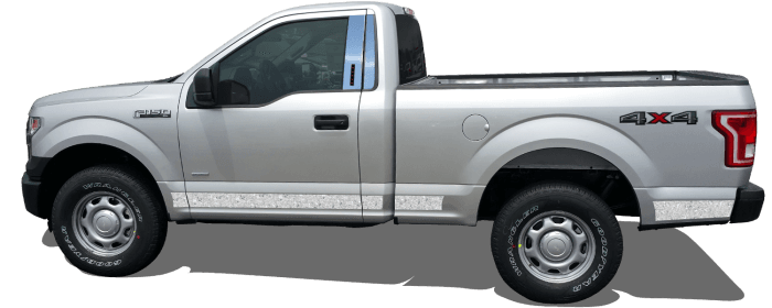 FORD F-150 2dr QAA Stainless 10pcs Rocker Panel Trim TH55309 thumbnail 2