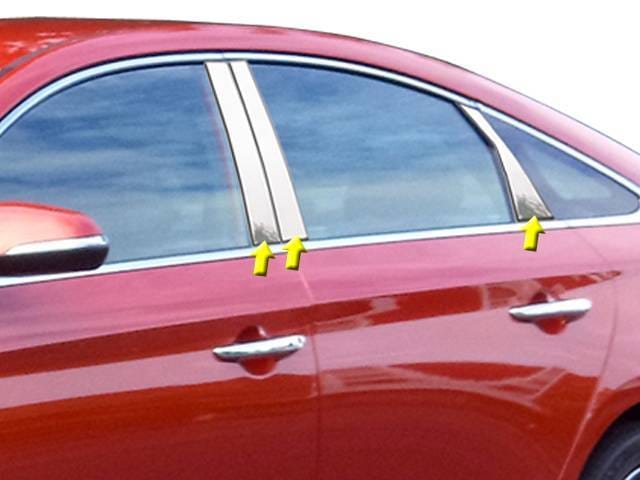 Fits Hyundai SONATA 4dr QAA Stainless 6pcs Pillar Trim PP15361