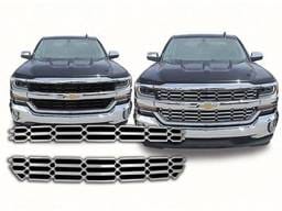 SILVERADO 2/4dr QAA Chrome ABS plastic 2pcs Grille Overlay SGC56184