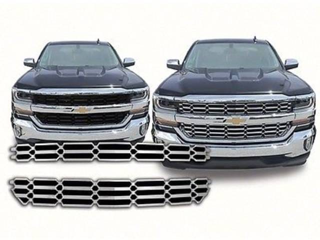 SILVERADO 2/4dr QAA Chrome ABS plastic 2pcs Grille Overlay SGC56184