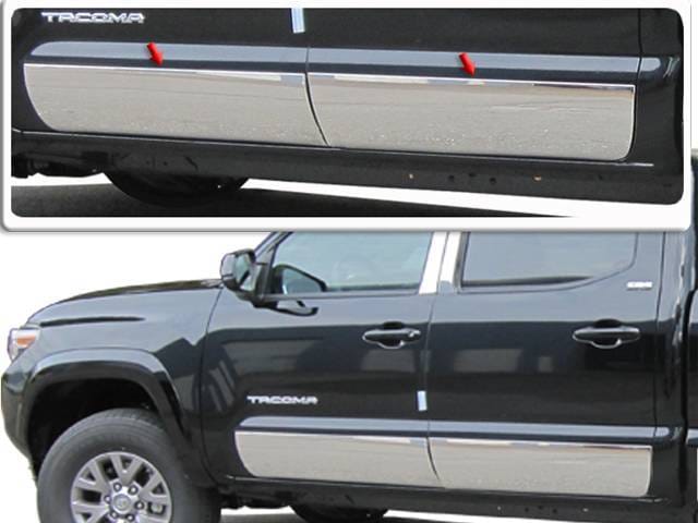 TACOMA Double Cab, 5' Bed QAA Stainless 4pcs Rocker Panel Trim TH16174