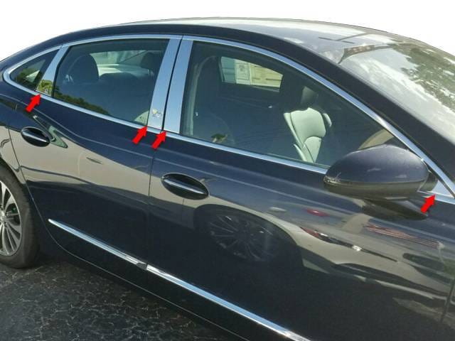 BUICK LACROSSE 4dr QAA Stainless 8pcs Pillar Trim PP57522