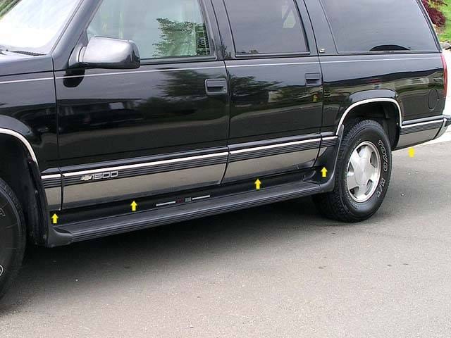 CHEVROLET SUBURBAN 4dr QAA Stainless 10pcs Rocker Panel Trim TH32199