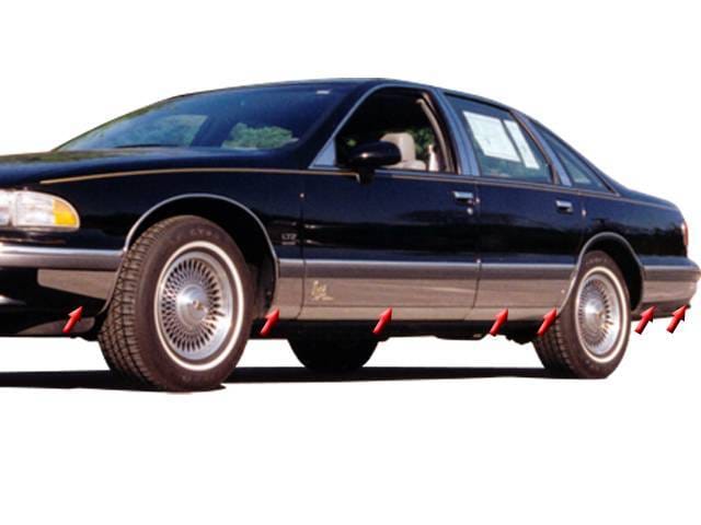 CHEVROLET CAPRICE 4dr QAA Stainless 14pcs Rocker Panel Trim TH33175