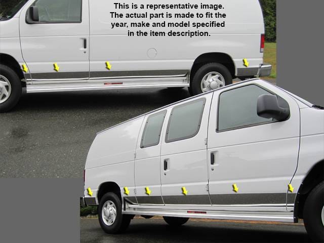 FORD ECONOLINE 5dr QAA Stainless 10pcs Rocker Panel Trim TH35318