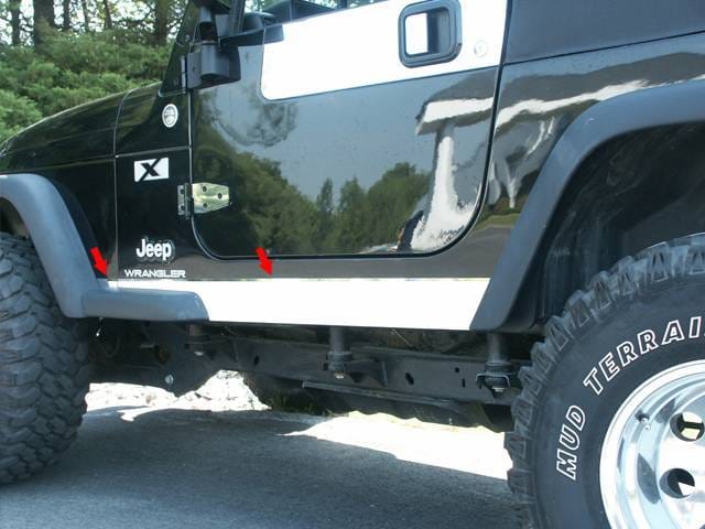 JEEP WRANGLER 2dr QAA Stainless 4pcs Rocker Panel Trim TH45090