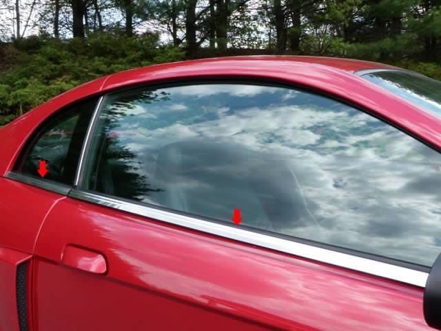 FORD MUSTANG 2dr QAA Stainless 4pcs Window Sill Accent WS39351